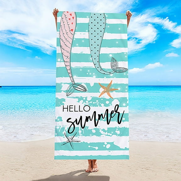 European Double-Sided Beach Towel 59''x27.5'' - Quick-Dry Sandproof Blanket, Ultra-Fine Fiber Lightweight Multi-Purpose Towel for Travel, Yoga, Camping, Pool, Gym