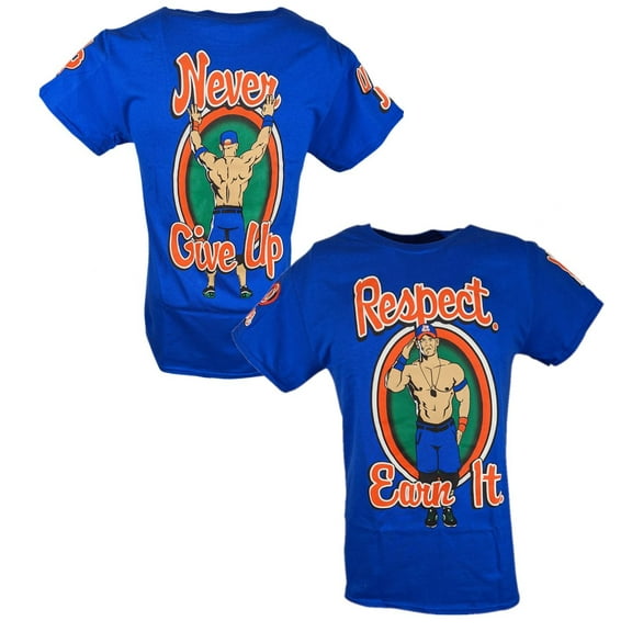 John Cena Respect Earn It Mens Blue T-shirt 5XL