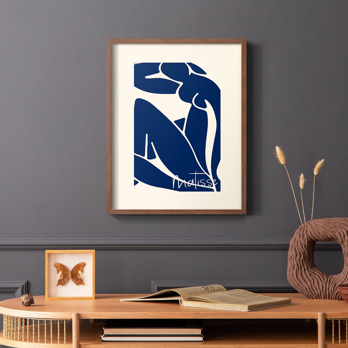 Matisse CCCIV - Brown Framed Wall Art Print, Solid Wood Frame, 11 x 14 Framed Print, Ready to Hang