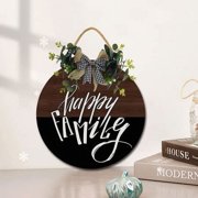 Eveokoki 12 Happy Family Sign Farmhouse Door Signs for Wreaths Porch,Outdoor Signs For Porch, Wreaths For Front Porch Door Home Office Wall Decorationsin