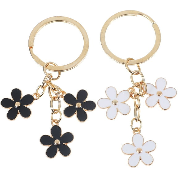 MLINS 2 Pcs Women Flower Keychain Keychain for Lanyard Miss 7.50X1.60X0.20CM