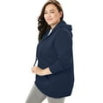 thumbnail image 3 of Woman Within Plus Size Better Fleece Zip-Front Hoodie Long Oversized Sweatshirt, 3 of 6