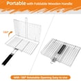 thumbnail image 5 of Grill Basket,Grill Baskets for Outdoor Grill,Foldable Wooden Handle,Barbecue BBQ Accessories,Grilling Accessories for Vegetable Fish,Outdoor Cooking Camping,Birthday Gifts for Men Dad Husband, 5 of 8