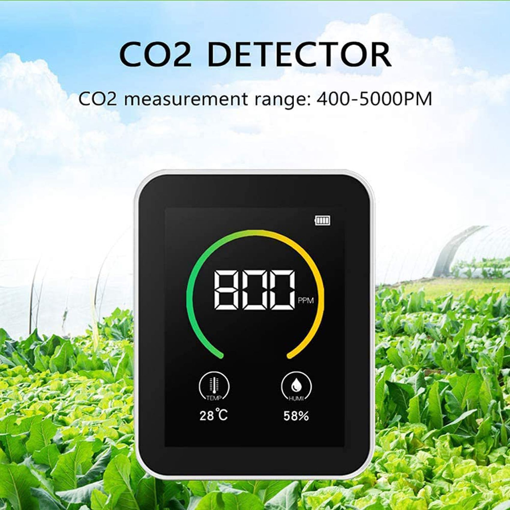 2X Temperature & Humidity Meter, Air Quality Monitor, CO2 Detector, Digital Air Pollution Carbon Dioxide Detector