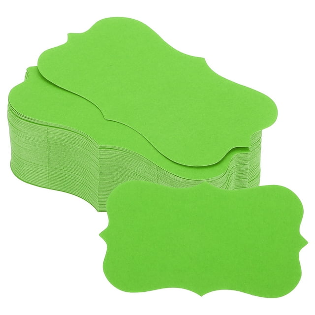 Unique Bargains 2' x 3.5' Blank Paper Business Cards Small Index Flash Cards Words Message Note Card Lace, Dark Green 100 Pack