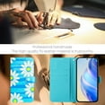 thumbnail image 4 of Compatible for Samsung Galaxy S23 Ultra Wallet Case, Painting Pattern Premium PU Leather [Credit Card Holder] [Wrist Strap] Flip Stand Feature Purse Case Full Protective Pattern Cover, Blue Flower, 4 of 16