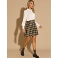thumbnail image 4 of DARING DIVA Women's Plaid Tartan A-Line Buffalo Pleated Skirts XS Brown, 4 of 6