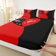 thumbnail image 3 of Manfei Kawaii Love Heart 4pcs Bed Sheets for Female Women Girls,Black Red King Sheets,Romantic Couple Lover Super Cozy Sheet Set,Microfiber Bedroom Decor, 3 of 7