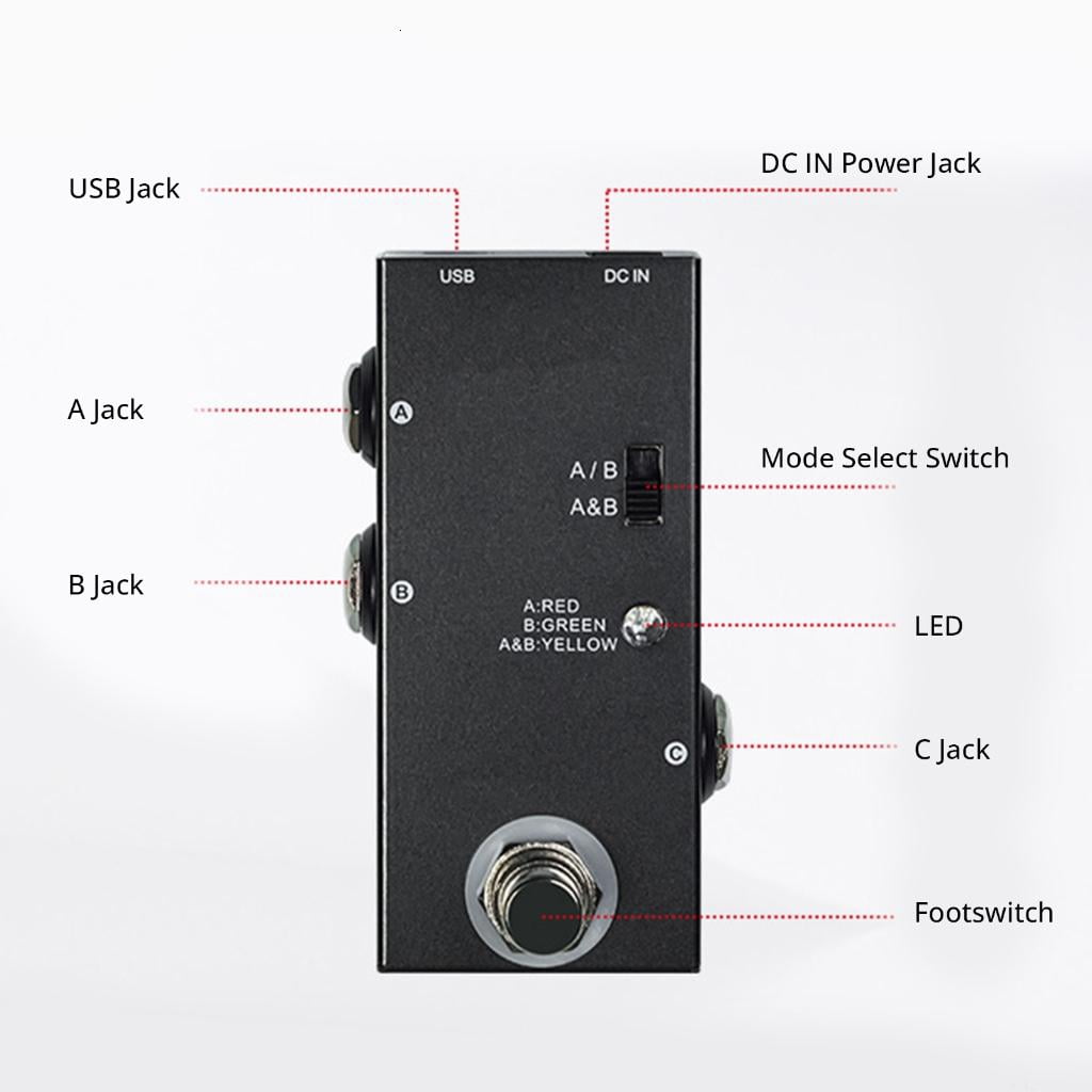 ABY Line Selector AB Switches Small Guitar Effect Pedal True Bypass Enduring