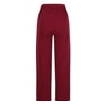 thumbnail image 4 of jtjvou Women's Wide Leg Sweatpants Elastic High Waist Loose Sweat Pants Straight Leg Drawstring Trousers with Pockets Red M, 4 of 6