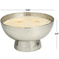 thumbnail image 3 of CosmoLiving by Cosmopolitan Silver Metal Jasmine Scented Wide Hammered 70 oz 4 Wick Candle with White Wax, 3 of 7
