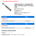 thumbnail image 2 of Tailgate Strut Set 2 - Compatible with 2000 - 2004 GMC Yukon XL 1500 Sport Utility 2001 2002 2003, 2 of 2