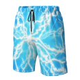 thumbnail image 4 of Logiee Light blue flash Print Mens Swim Trunks Quick Dry Board Shorts,Breathable Hawaii Beach Shorts Swimwear Bathing Suits-XX-Large, 4 of 6