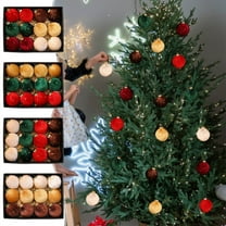 Christmas Ball Ornaments 12 Pcs - 3 inch Large Shatterproof Christmas Balls, Fabric Surface Decorations Indoor, Elegant Holiday Party Hanging Ornaments for Xmas Tree, Wreath, Vines, Multicolor