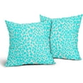 thumbnail image 4 of Aqua Cheetah Throw Pillow Covers 20X20 Inches Set of 2 Leopard Decorative Pillow Cases Animal Wildlife Pillow Cover with Zipper Home Decor for Sofa Couch Housewarming Gift Bed Porch Outdoor, 4 of 6