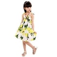 thumbnail image 4 of Girls Bohemian Dresses Rainbow Sleeveless Floral Beach Sundress Dresses with Necklace 2-10T, 4 of 7