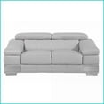 thumbnail image 4 of Modern 3-Person Top Grain Italian Leather Sofa for Living Room with Reinforced Frame | Light Gray | Tight Back | Top Grain Leather, 4 of 10