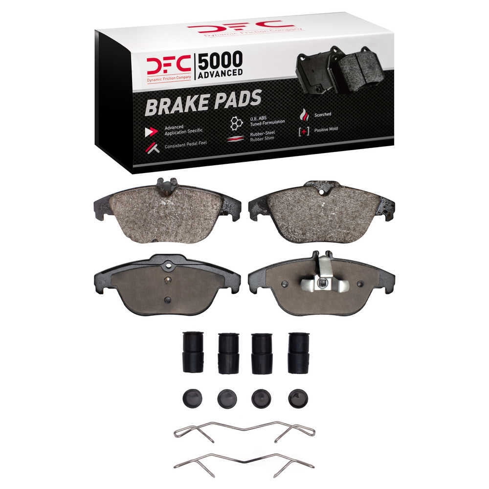 Dynamic Friction Company 1551-1341-11 DFC 5000 Advanced Brake Pads - Ceramic and Hardware Kit - OE