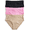 Pink Jubilee, Black Soot, Adobe Tan, variant on Women’s Ribbed Modal Hipster Panties, 3-Pack, Sizes XS to 3X