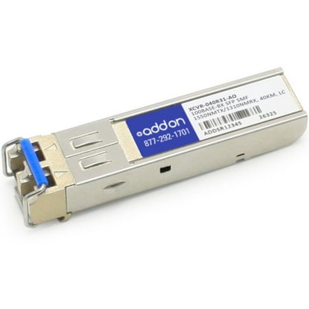 - AddOn - SFP (mini-GBIC) transceiver module (equivalent to: Ciena XCVR-040R31) - 100Mb LAN - 100Base-BX - LC single-mode - up to 24.9 miles - 1550 (TX) / 1310 (RX) nm
