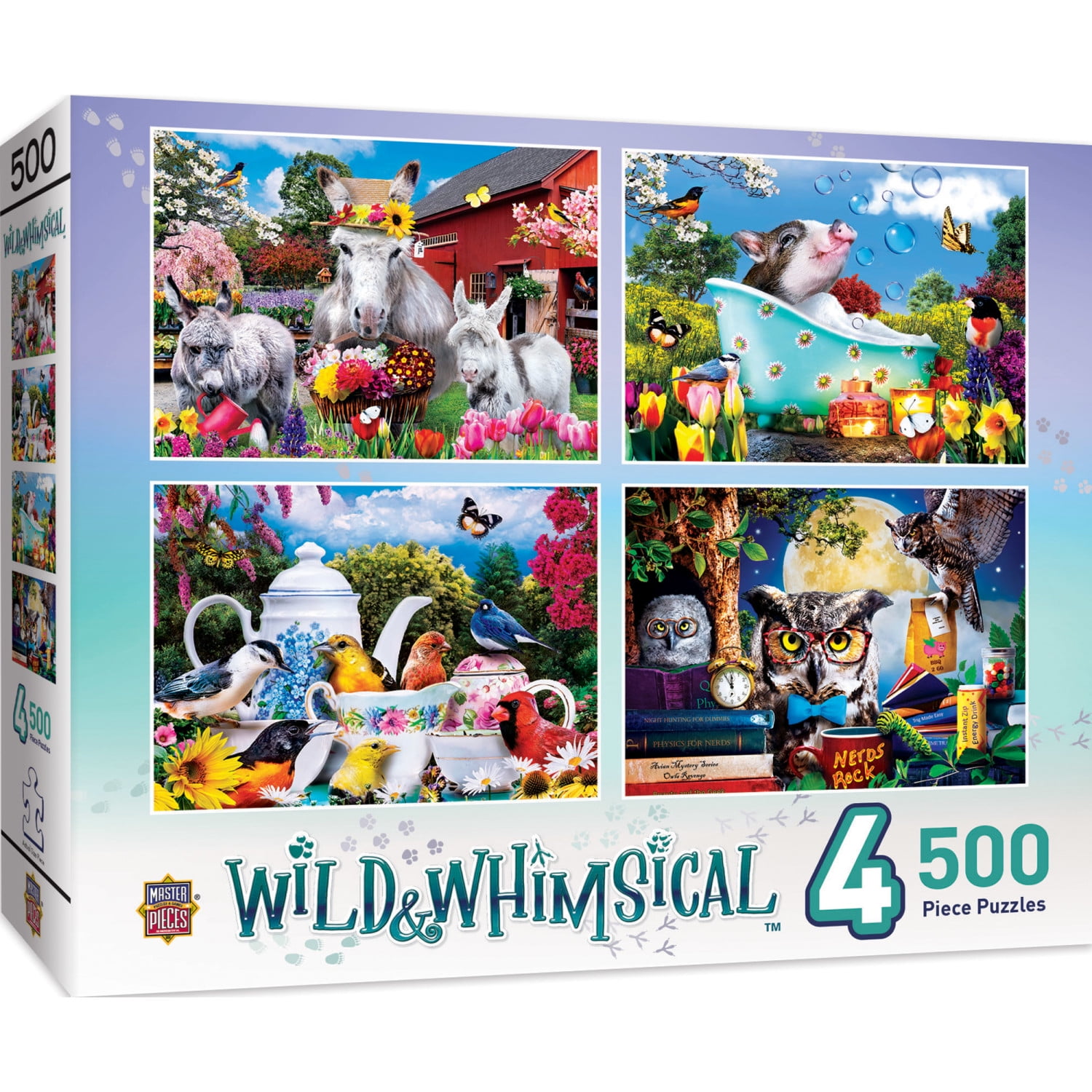 MasterPieces 500 Piece Jigsaw Puzzle, Wild & Whimsical 4-Pack