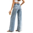 thumbnail image 4 of Zormilly Wide Leg Jeans for Women Elastic High Waisted Stretchy Fashion Jeans with Pockets Printed Straight Leg Jeans, 2XS-L, 4 of 7