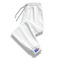 thumbnail image 4 of Pantalones de entrenamiento deportivo, pantalones casuales largos de algodón, pantalones largos sueltos de color sólido para hombre, pantalones deportivos suaves para culturismo, pantalones largos, 4 of 4
