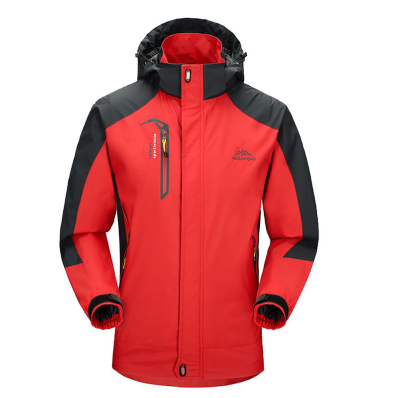 Mens Waterproof Hiking Jacket Coat Winter Ski Outdoor Sport Raincoat Hoodie Top