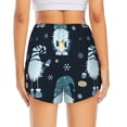 thumbnail image 3 of Picia Gnome and Snowflakes Pattern Women's 2 in 1 Athletic Running Shorts High Waisted Workout Casual Gym Sweat Shorts with Comfy Liner Zipper Pockets-X-Large, 3 of 9