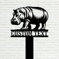 thumbnail image 5 of Handmadetneonsign Hippopotamus Metal With Stake, Hippopotamus Stake Metal Name Sign Stake, Garden Metal Stake Decor 58849, 5 of 5