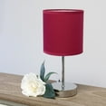 thumbnail image 2 of Simples Conceptions Mini lampe de table de base chromée avec abat-jour en tissu 2 paquets, vin, 2 of 8