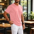 thumbnail image 5 of Mens Shirts Ultra Soft Plain Tshirts for Men Cooling Crew Neck Casual Basic Tee Shirt Undershirt Pink 3XL, 5 of 7