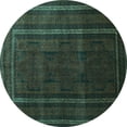 thumbnail image 1 of Ahgly Company Indoor Round Abstract Turquoise Blue Contemporary Area Rugs, 7' Round, 1 of 4