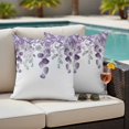 thumbnail image 5 of Purple Eucalyptus Pillow Covers 2 Pack Leaves Watercolor Plants Pillowcase Waterproof Outdoor Throw Pillow Cover for Patio Garden Square Cushion 20”x20”, 5 of 9