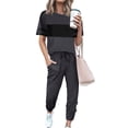 thumbnail image 1 of Conjunto Deportivo PRETTYGARDEN de Dos Piezas Pantalones Jogger a Rayas Gris Talla S, 1 of 5