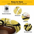 thumbnail image 3 of Elastic Fitted Round Tablecloth, Yellow Geometric Waterproof Stretch Table Cover for 36"-44" Tables, Farmhouse Abstract Black White Striped Washable Outdoor Tablecloths for Patio, Picnic, Camping, 3 of 9