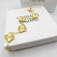 thumbnail image 3 of 925 Sterling Silver Clover Bracelet 18k Gold Plated Adjustable Jewelry for Men and Women, 3 of 8
