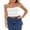 White, variant on Canis Women's Strapless Ribbed Knit Solid Color Tube Tops for Summer
