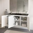 thumbnail image 2 of Modway Bryn 48" Modern Wood/Ceramic Wall-Mount Bathroom Vanity in White/Black, 2 of 8