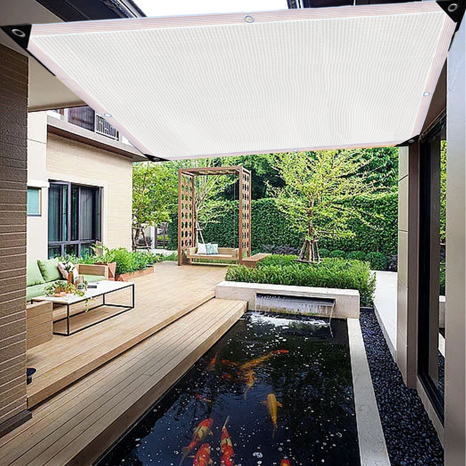 Toile D'ombrage LATRAT Filet D'Ombrage, 90% Renforce U00c9Paissir Voile Ombrage, Voile D'ombrage Pour Serre/Jardin/Pergola/Patio Lawn/Carport (3 X 4 M Filet D'ombrage Extérieur