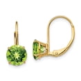 thumbnail image 1 of 14K Yellow Gold Earring Drop & Dangle Women'S Peridot Round Green 18 mm 7, 1 of 2