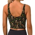 thumbnail image 4 of Goofa Sloth Doing Yoga Printed Sports Bras for Women, High Impact Running Bra Workout Crop Tank Tops Longline Sports Bra Push up-, 4 of 9