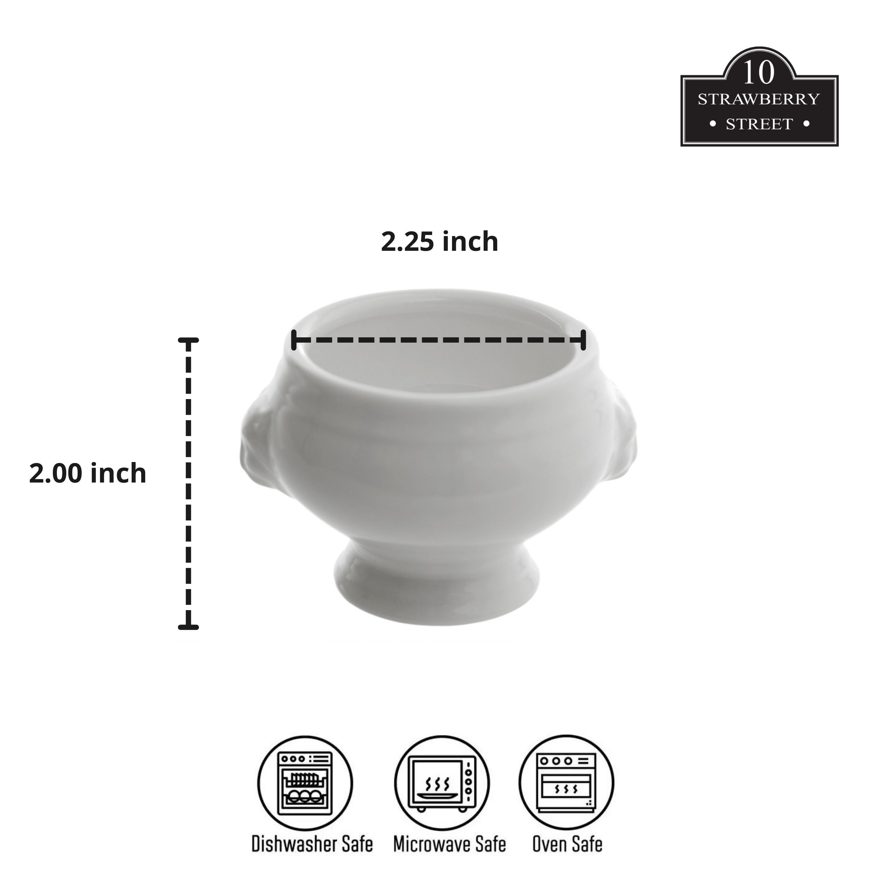 10 Strawberry Street Whittier 3.25" Mini Lion Headed Taureen, Set of 6, White