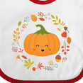 thumbnail image 4 of Inktastic Thanksgiving Wreath Autumn Fall Pumpkin Boys or Girls Baby Bib, 4 of 4