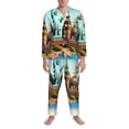 thumbnail image 3 of Pofeuu Iconic Global Landmarks Print Men's Long Sleeve Pajama Set Pijamas Para Hombres Pijamas Para Hombres Mens Pajamas Set-XX-Large, 3 of 7