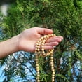 thumbnail image 5 of SoulGenie Meditation Mala Beads - Superior Grade Tulsi Wood - Unisex - Light Brown Color, 5 of 8