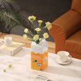 thumbnail image 4 of Ceramic Vase, Funky Vase, Cute Vase, Unique Flower Vase, Decorative Vase, Modern Farmhouse Vase for Flowers, Living Room, Bookshelf, Bedroom, Dining Table(Orange Juice Carton), 4 of 8