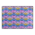 thumbnail image 4 of Ryvnso Fantasy Mermaid Scale Floral Area Rug Floor Mats Non-Slip Home Carpet 80 x 58 inch, 4 of 7