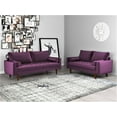 thumbnail image 2 of Uspridefurniture Hazen 2Pcs Velvet Living Room Set, Purple, 2 of 5