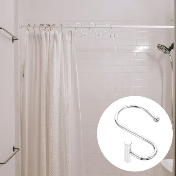 LEORX Curtain Hooks Silver 12Pcs 2.9X1.3In